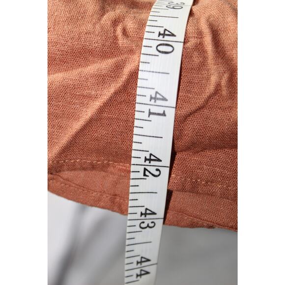 o.p.t Halter Dress Linen Blend Brown Gauzey Natural Flowy Midi Strappy Pockets - Picture 8 of 8